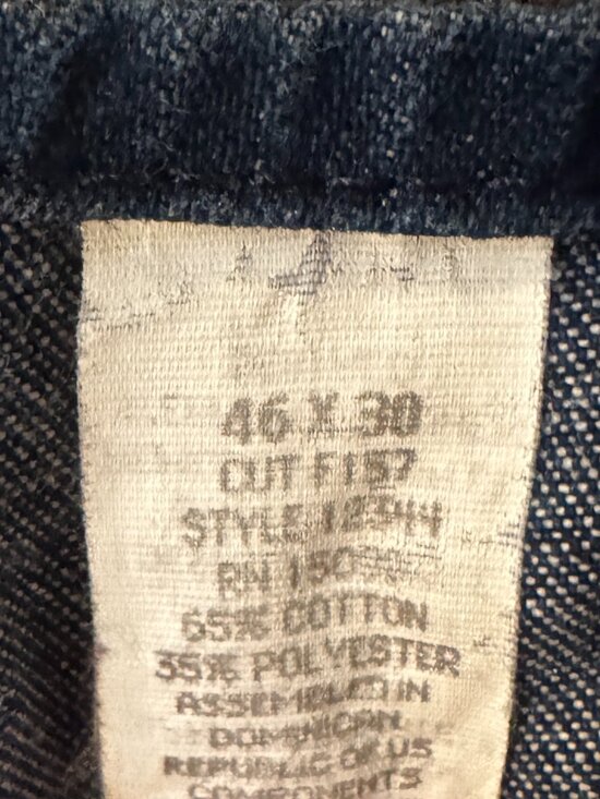 Vintage Sears Roebucks Blue Denim Paint splattered Overalls up to 37 inch waist - Picture 10 of 10